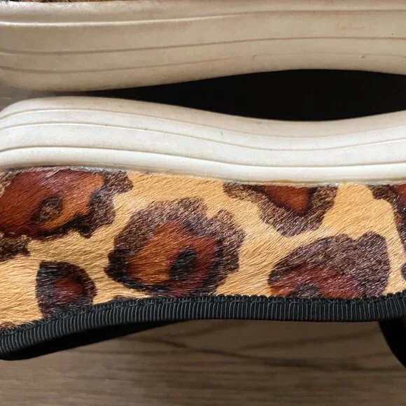 J Crew Factory Mo Hair Slip-on Leopard Print Low Top Sneaker Shoes 7M! - Picture 5 of 8